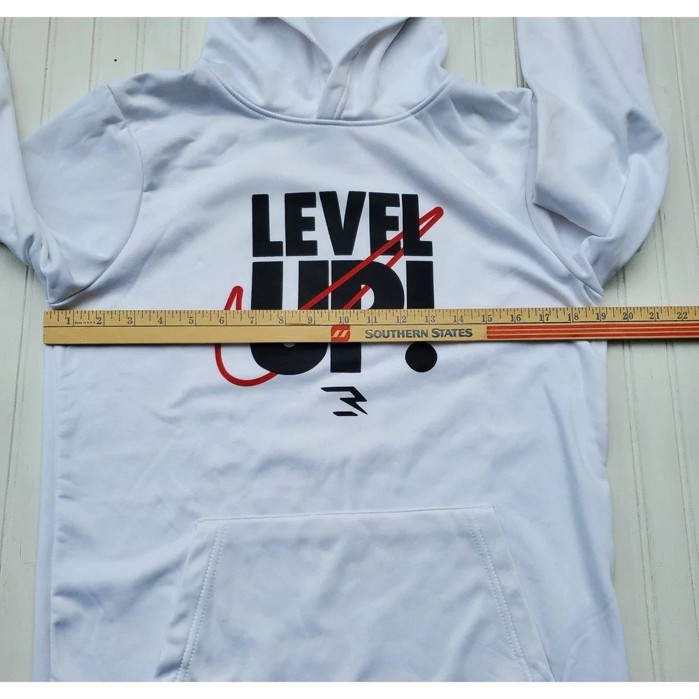 Nike 3 Brand NWOT Russell Wilson Level Up Hoodie Kids XL White Dri-FIT Sports
